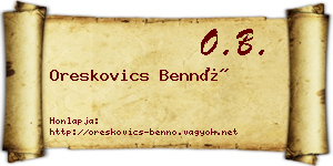 Oreskovics Bennó névjegykártya